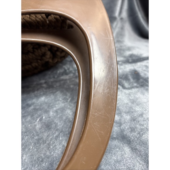 Vintage‎ Macrame Woven Purse Brown Oversized Handles 60s 70s Retro Hippie Boho - Picture 14 of 16